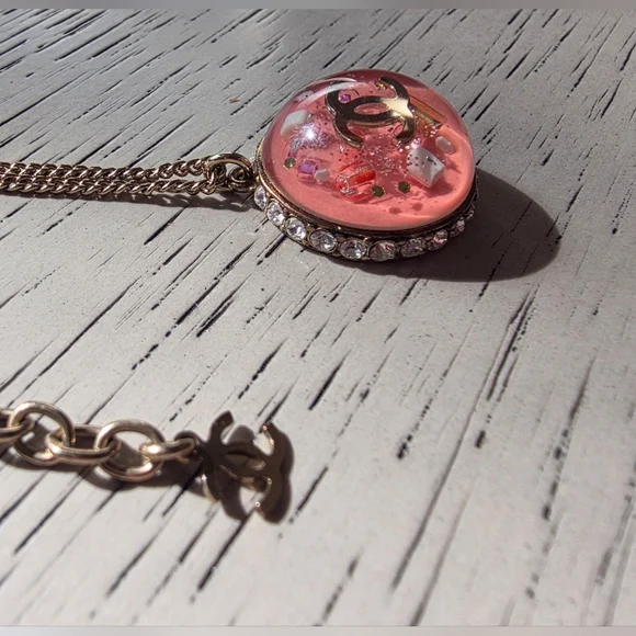 CHANEL Pink CC Confetti Pendant Necklace! - Picture 6 of 14